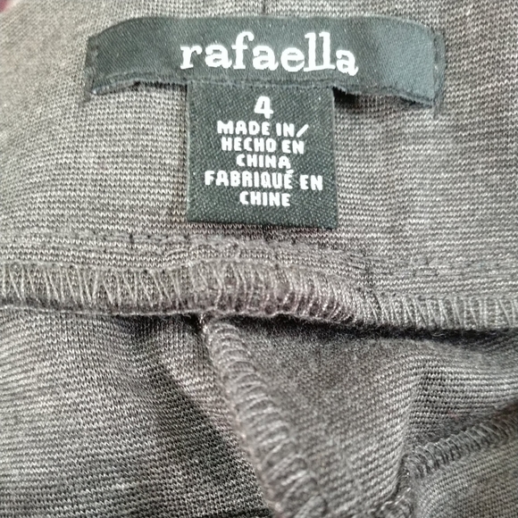 New Rafaella Classic Slim Leg Comfort Waist Knit Charcoal Heather Pants Size 4 - Picture 4 of 10